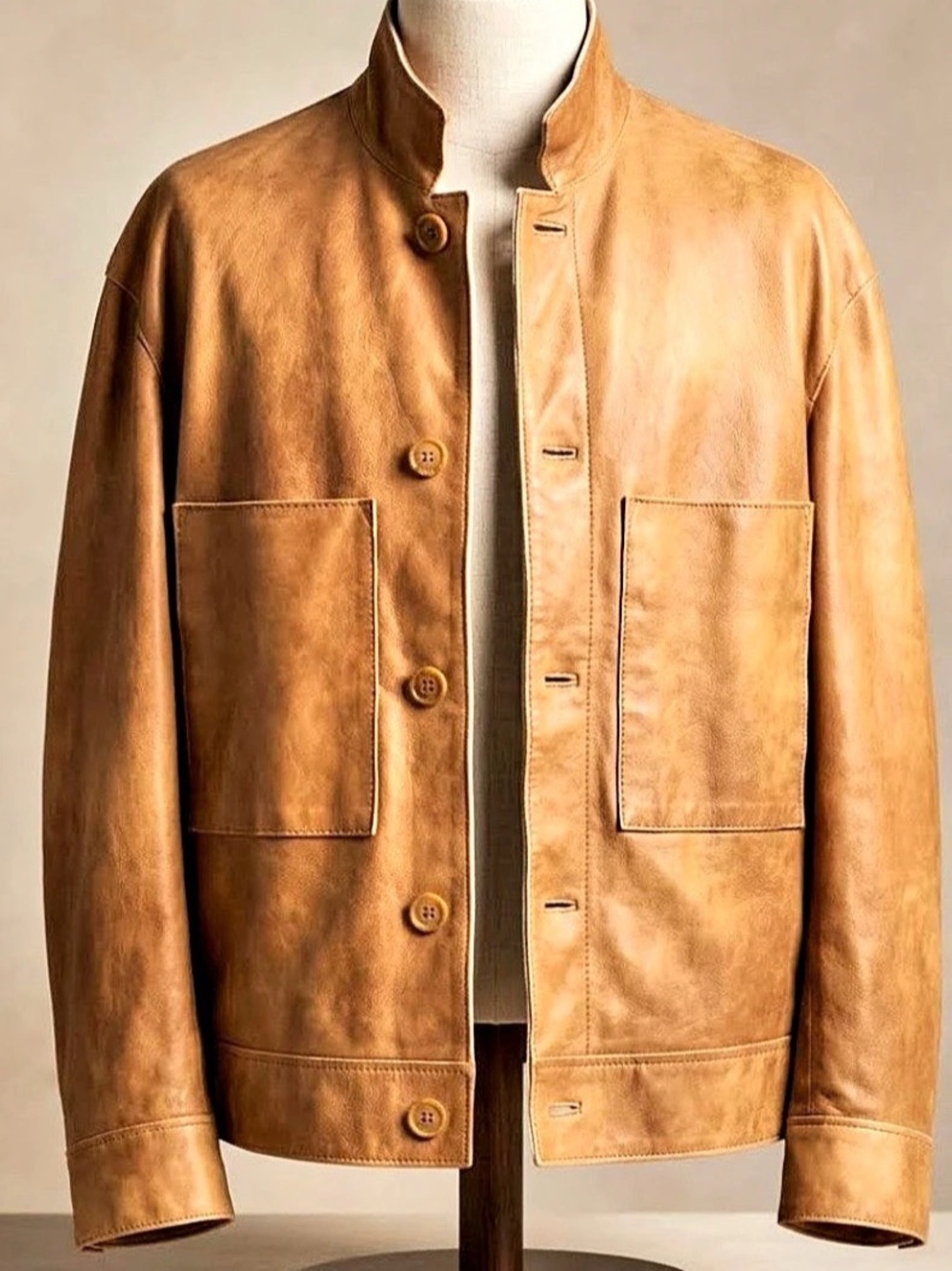 Zara Brown Faux Leather Jacket Size Medium #13